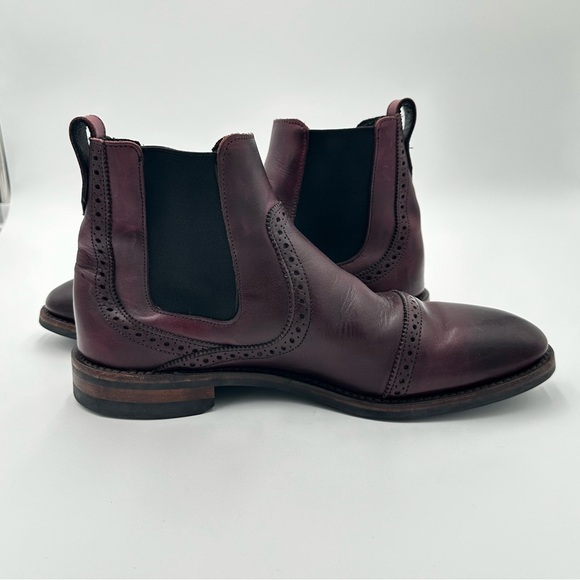 Allen Edmonds Lombard Cap Toe Chelsea Slip On Boot Merlot 9 D Dainite 4310